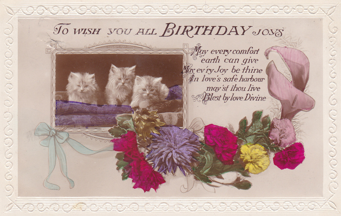 Birthday Wishes Vintage Uk Postcards Allies Adornments 